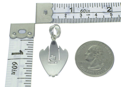 Magenta Turquoise Inlay And Genuine Sterling Silver Southwestern Pendant YX67043